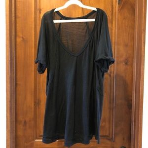 Free People Black Oversized T-shirt